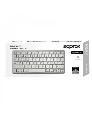 Approx APPKBBT02S Teclado Bluetooth 3.0 Blanco