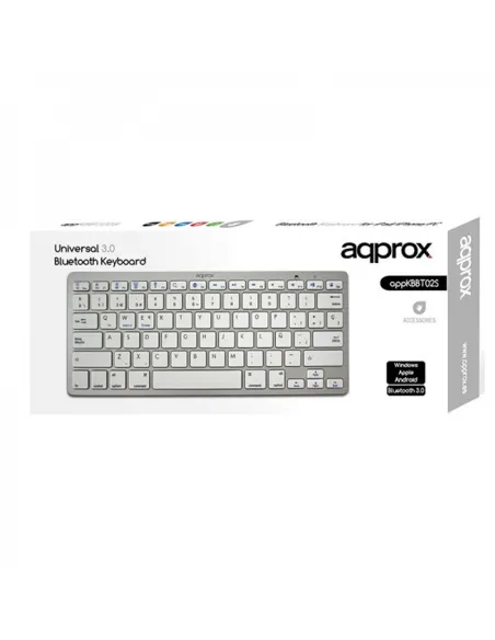 Approx APPKBBT02S Teclado Bluetooth 3.0 Blanco