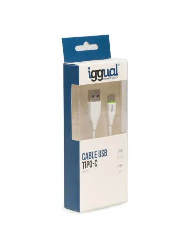 Iggual Cable USB-A/USB-C 100cm Blanco