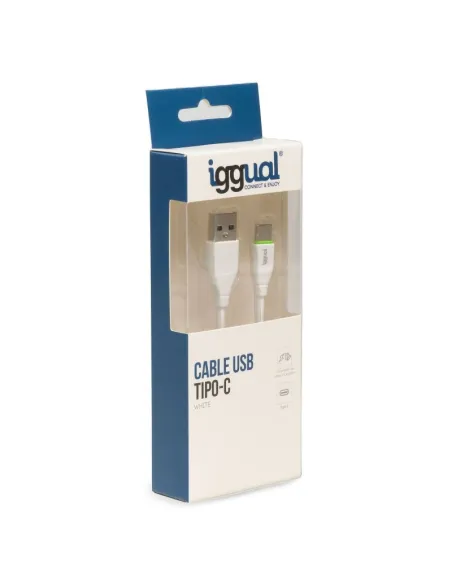 Iggual Cable USB-A/USB-C 100cm Blanco