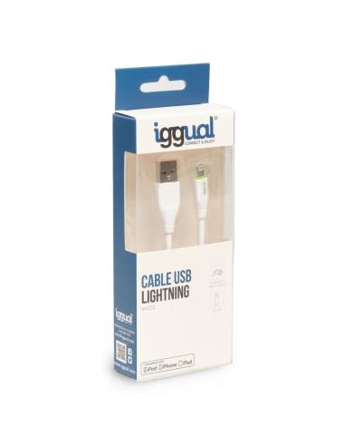 Iggual Cable USB-A/Lightning 100CM Blanco