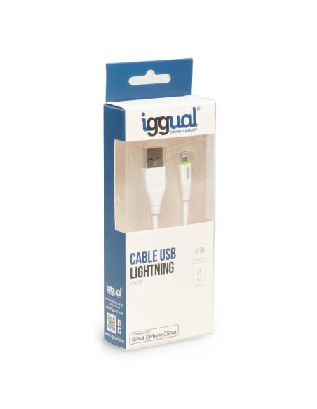 Iggual Cable USB-A/Lightning 100CM Blanco