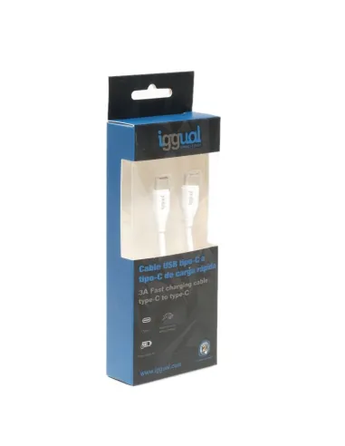 iggual Cable USB-C/USB-C 100 cm blanco Q3.0 3A