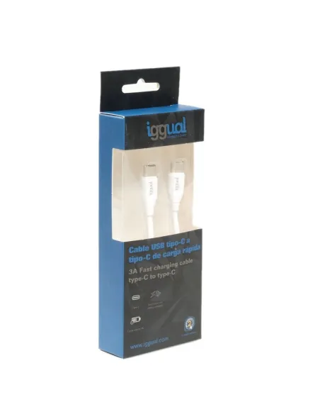 iggual Cable USB-C/USB-C 100 cm blanco Q3.0 3A
