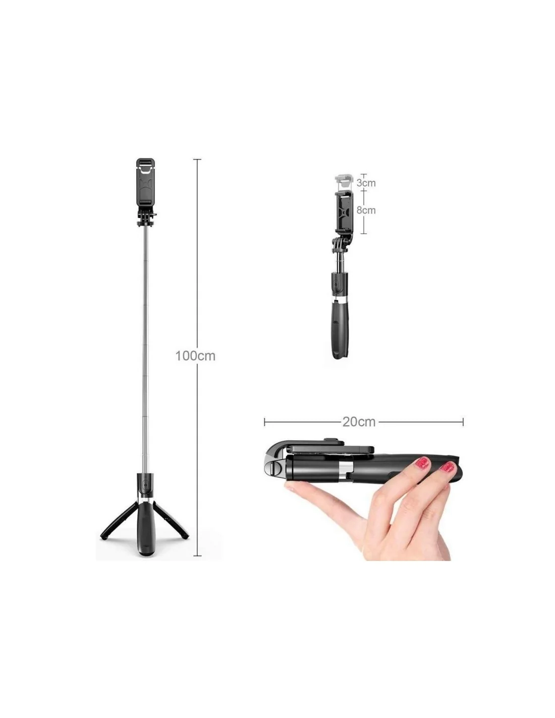 Ewent EW1080 Bluetooth Selfie Stick Tripod