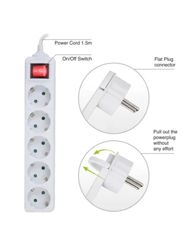 Ewent Regleta 5 Tomas 1.5 Metros