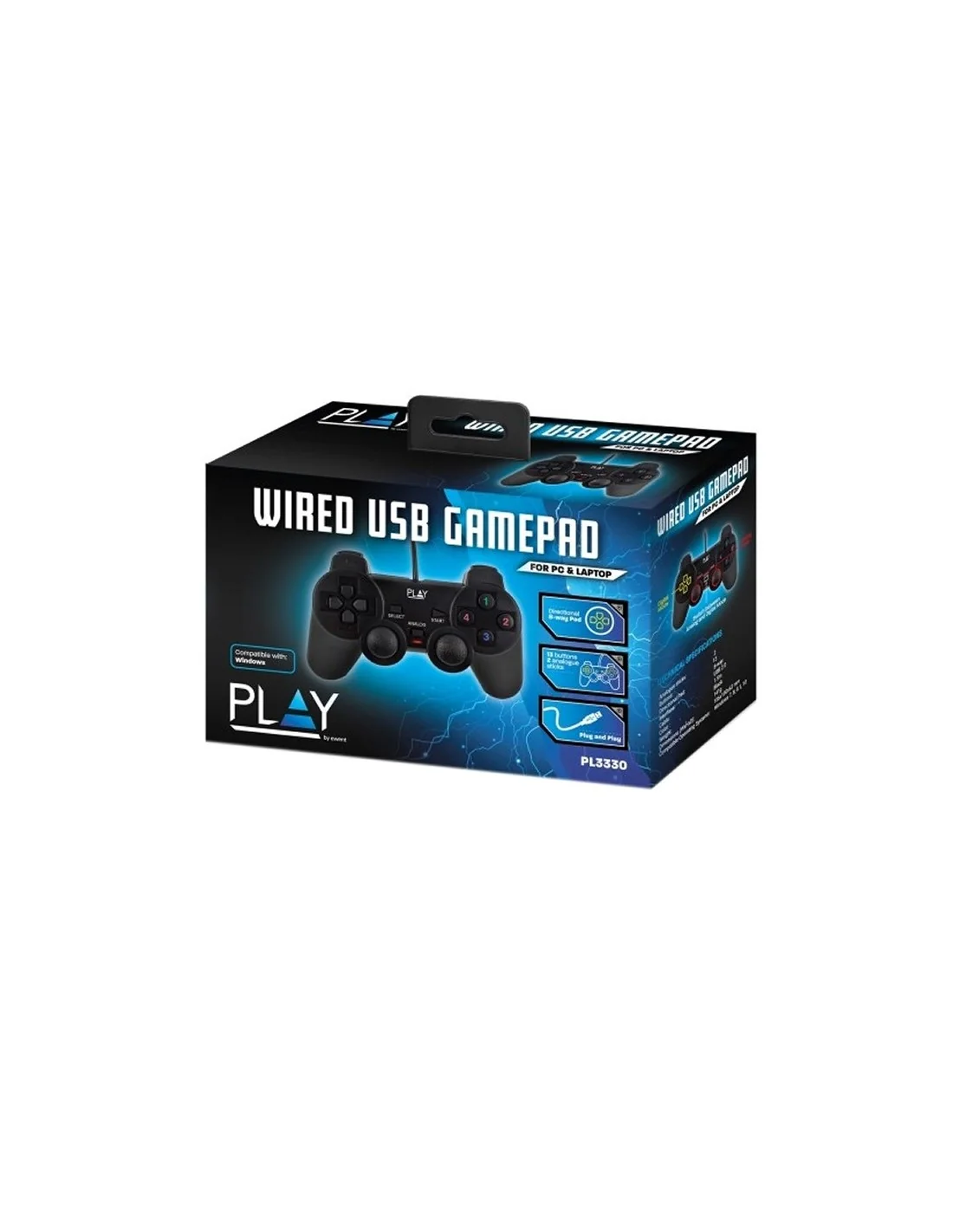 Ewent PL3330 Gamepad USB Negro