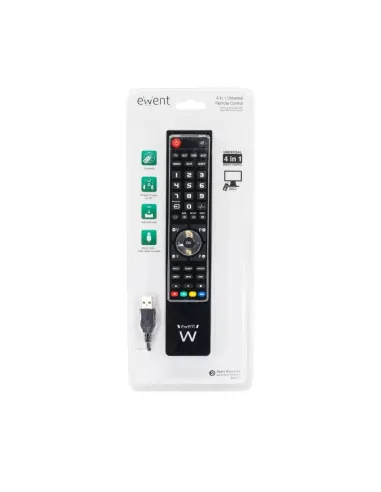 EWENT EW1570 Mando TV 4 en 1 programable x cable