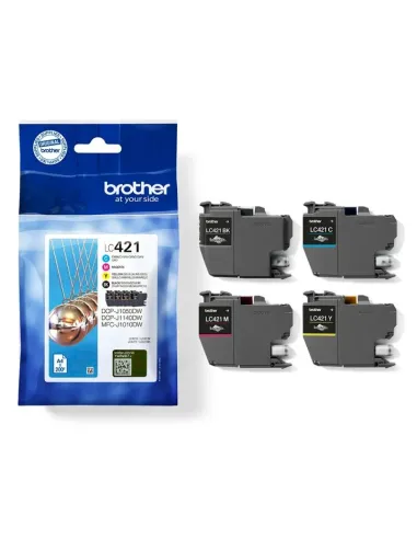 Brother LC421VAL Multipack 4 Cartuchos de Tinta Negro/Cian/Magenta/Amarillo