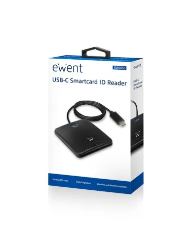 Ewent EW1055 Lector de Identificación de Tarjetas Inteligentes USB-C