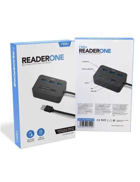 NOX Lite Reader One Lector de Tarjetas y HUB USB 3.0
