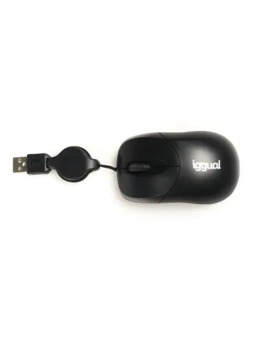 Iggual IGG316832 Com-Basic Ratón Retráctil 800DPI Negro