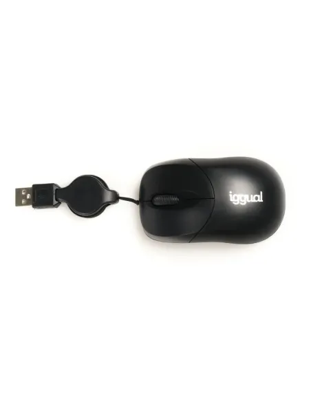 Iggual IGG316832 Com-Basic Ratón Retráctil 800DPI Negro