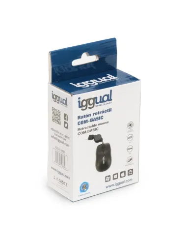 Iggual IGG316832 Com-Basic Ratón Retráctil 800DPI Negro