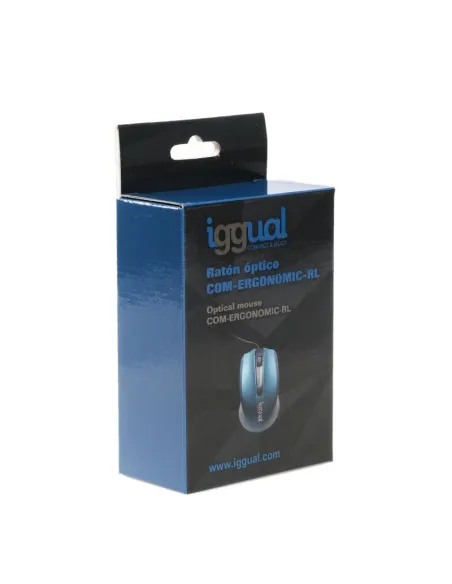 iggual IGG317549 Com-Ergonomic-RL Ratón Óptico 800DPI Azul