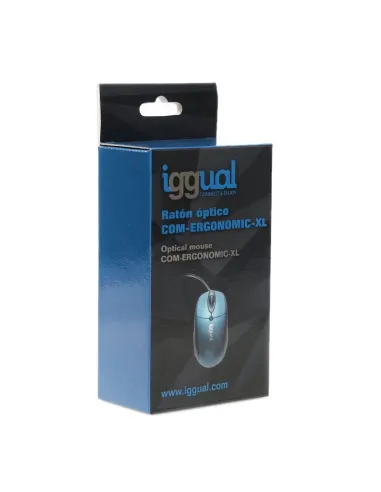 iggual IGG317532 Com-Ergonomic XL 800DPI Ratón Óptico Azul
