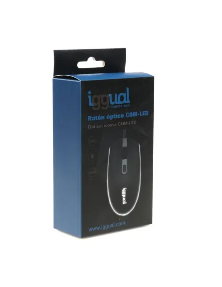 iggual IGG317624 COM-LED-1600DPI Ratón Óptico Negro