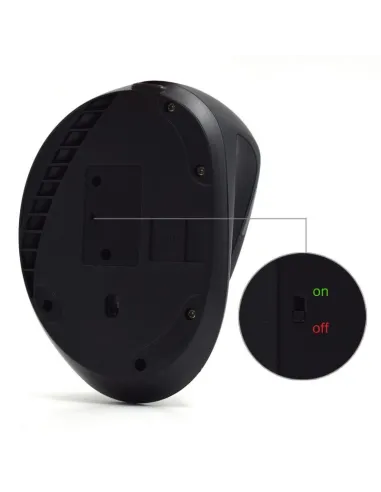Ewent EW3158 Ratón Ergonómico Inalámbrico 1600 DPI Negro