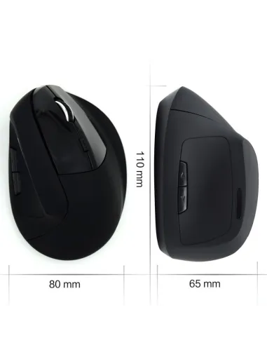 Ewent EW3158 Ratón Ergonómico Inalámbrico 1600 DPI Negro