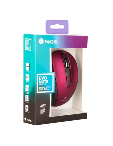 NGS Evo Mute Purple Ratón Inalámbrico Púrpura