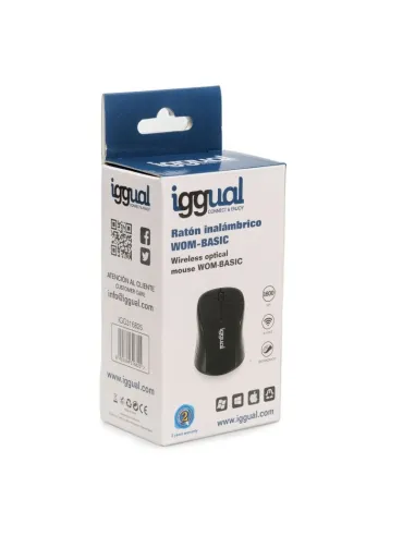 Iggual Wom-Basic Ratón Inalámbrico 1600DPI Negro