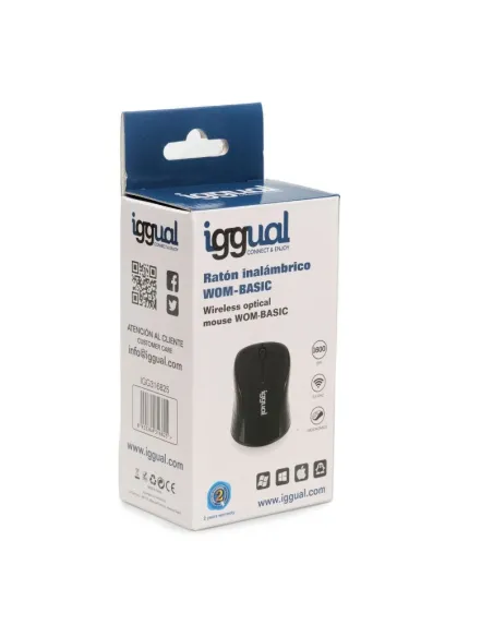 Iggual Wom-Basic Ratón Inalámbrico 1600DPI Negro