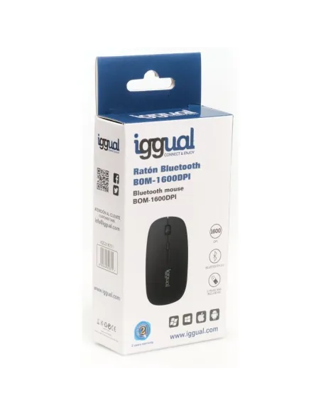 Iggual Ratón Bluetooth BOM 1600DPI Negro