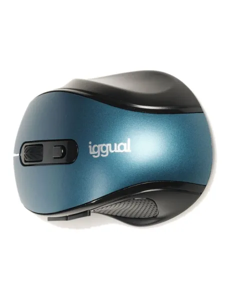 Iggual Ergonomic-M Ratón Inalámbrico 1600DPI Azul