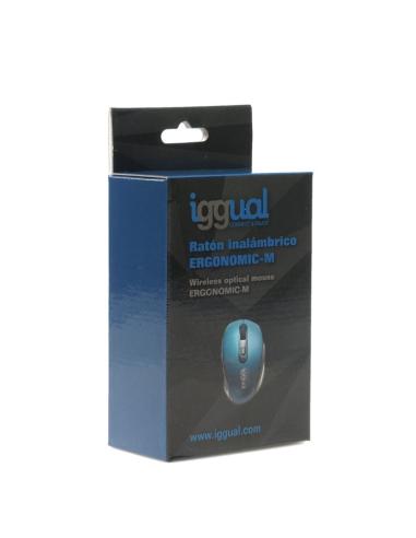 Iggual Ergonomic-M Ratón Inalámbrico 1600DPI Azul