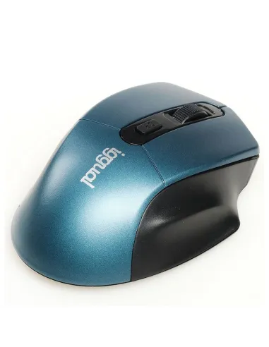 Iggual IGG317518 Ergonomic-L Ratón Óptico Inalámbrico 1600DPI Azul