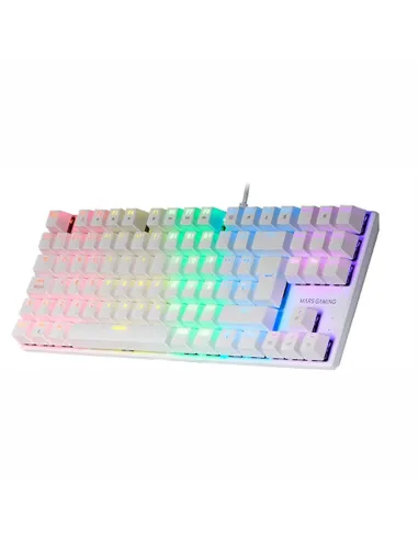 Mars Gaming MK80 Teclado Mecánico Blanco FRGB Switch Azul Layout Español