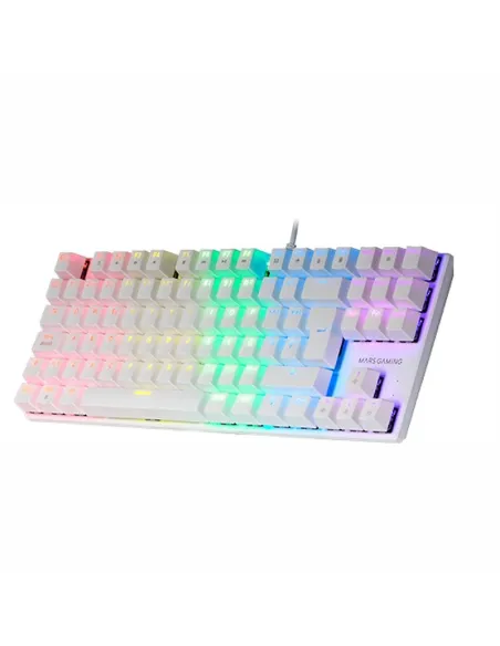 Mars Gaming MK80 Teclado Mecánico Blanco FRGB Switch Azul Layout Español