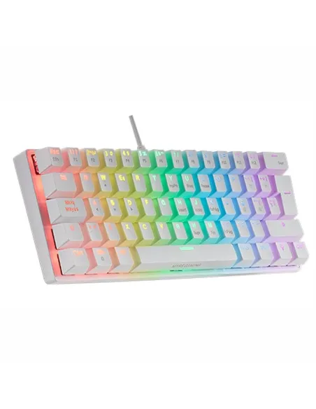 Mars Gaming MK60 Teclado Mecánico Blanco FRGB Switch Rojo Layout Español
