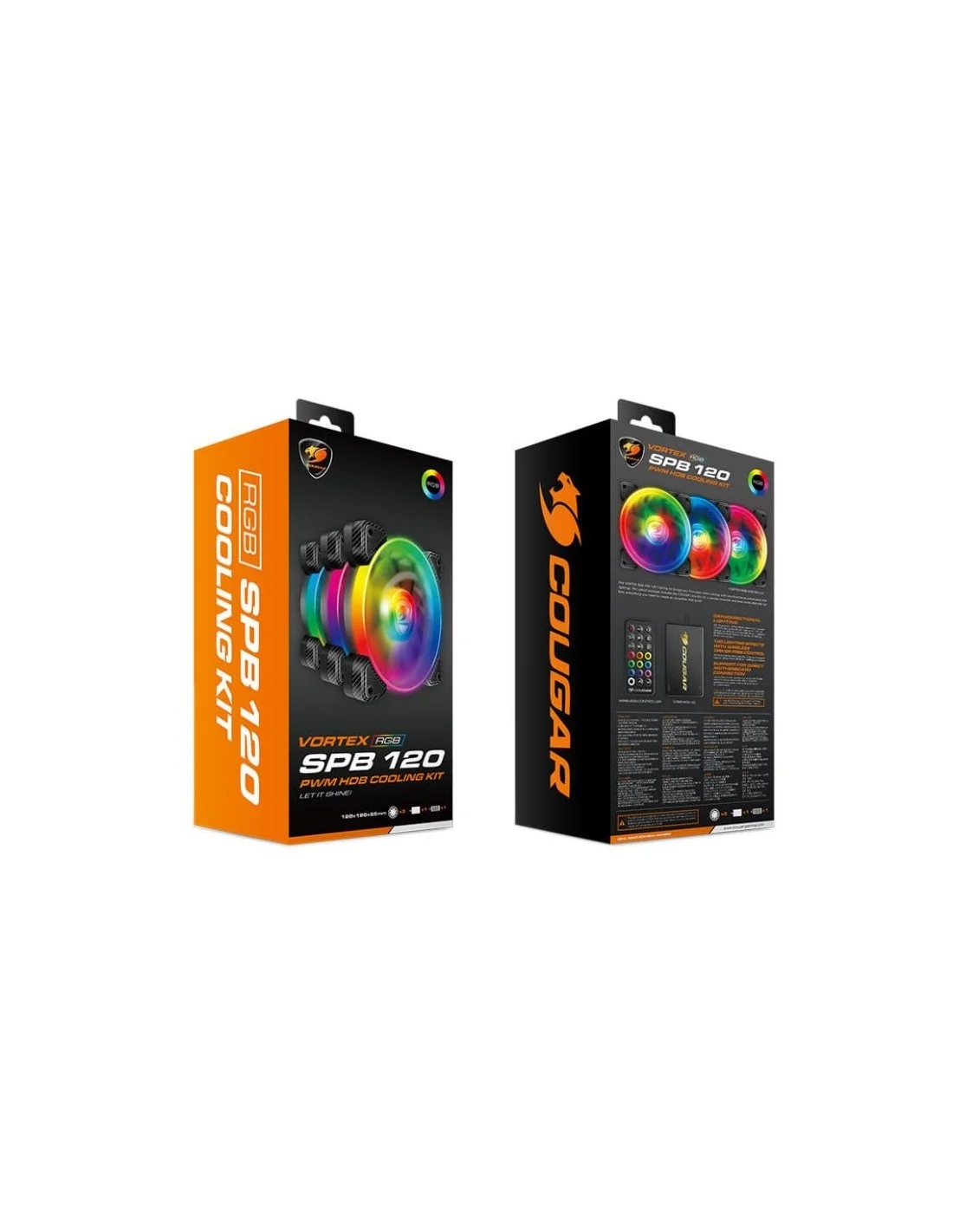 Cougar Vortex SPB 120 Pack 3 Ventiladores Suplementarios RGB + Controlador + Mando