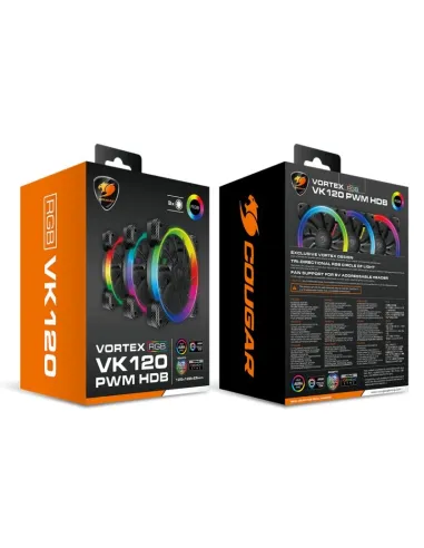 Cougar Vortex VK 120 PWM HDB Pack 3 Ventiladores Suplementarios RGB