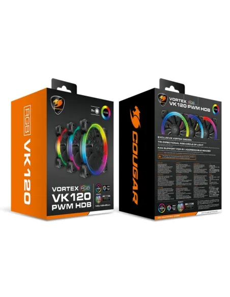 Cougar Vortex VK 120 PWM HDB Pack 3 Ventiladores Suplementarios RGB