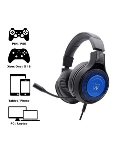 Ewent Auriculares Gaming Negro/Azul