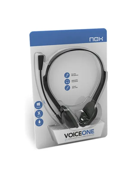 Nox Auricular Stereo con Microfono Negro