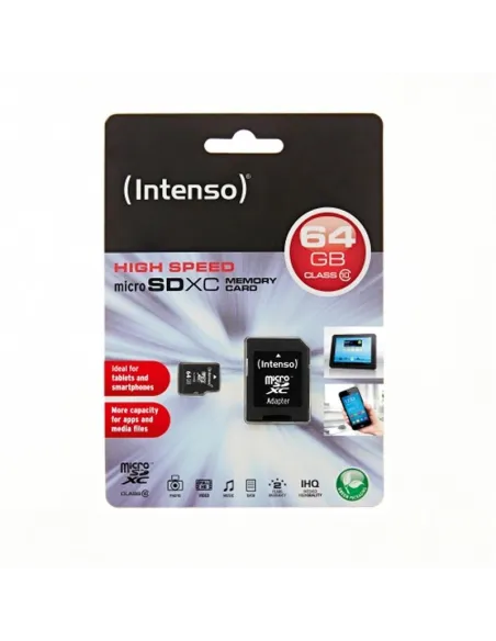 Intenso 3413490 Tarjeta MicroSD SDHC 64GB Clase 10