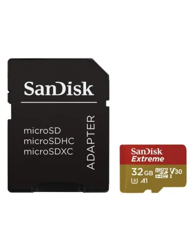 SanDisk Extreme MicroSDXC 32GB Clase 10 U3 V30 A2 UHS-I + Adaptador SD
