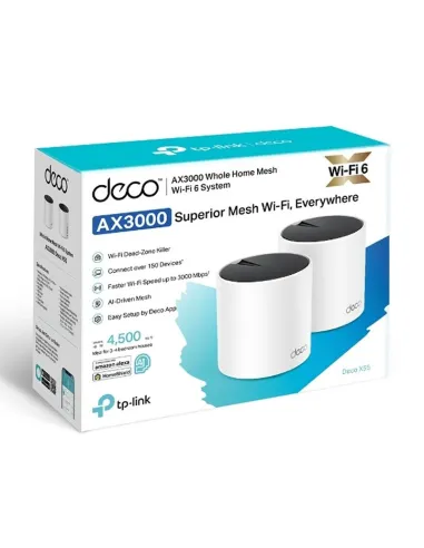 TP-Link Deco X55 Sistema Mesh WiFi 6 Doble Banda AX3000 Kit 2 Unidades