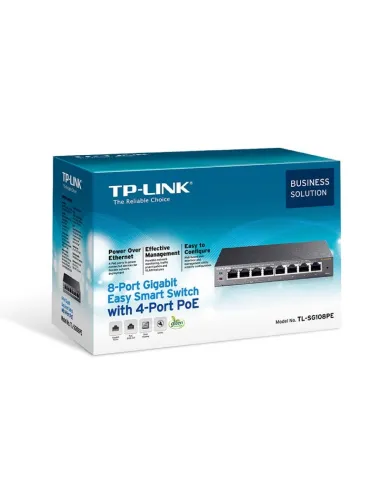 TP-Link TL-SG108PE Switch Easy Smart 8 Puertos Gigabit con 4 Puertos PoE