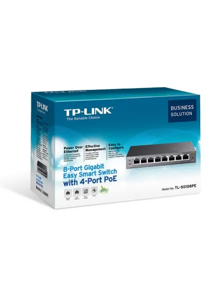 TP-Link TL-SG108PE Switch Easy Smart 8 Puertos Gigabit con 4 Puertos PoE