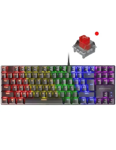 Mars Gaming MK80RES Teclado Mecánico Negro FRGB Switch Rojo Layout Español
