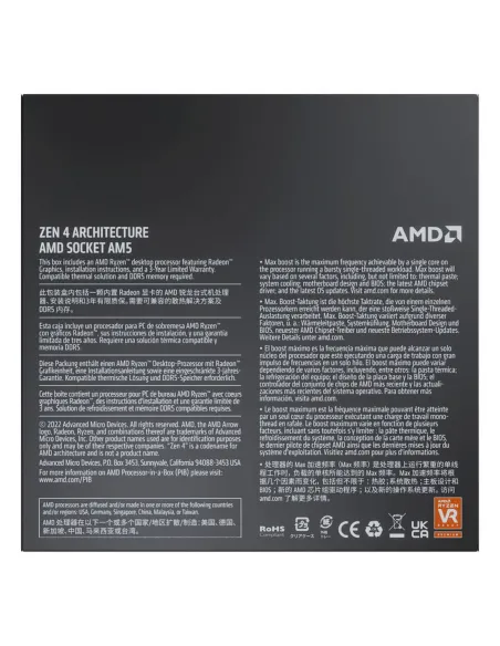 AMD Ryzen 7 7700X sin Cooler 4.5 GHz Box