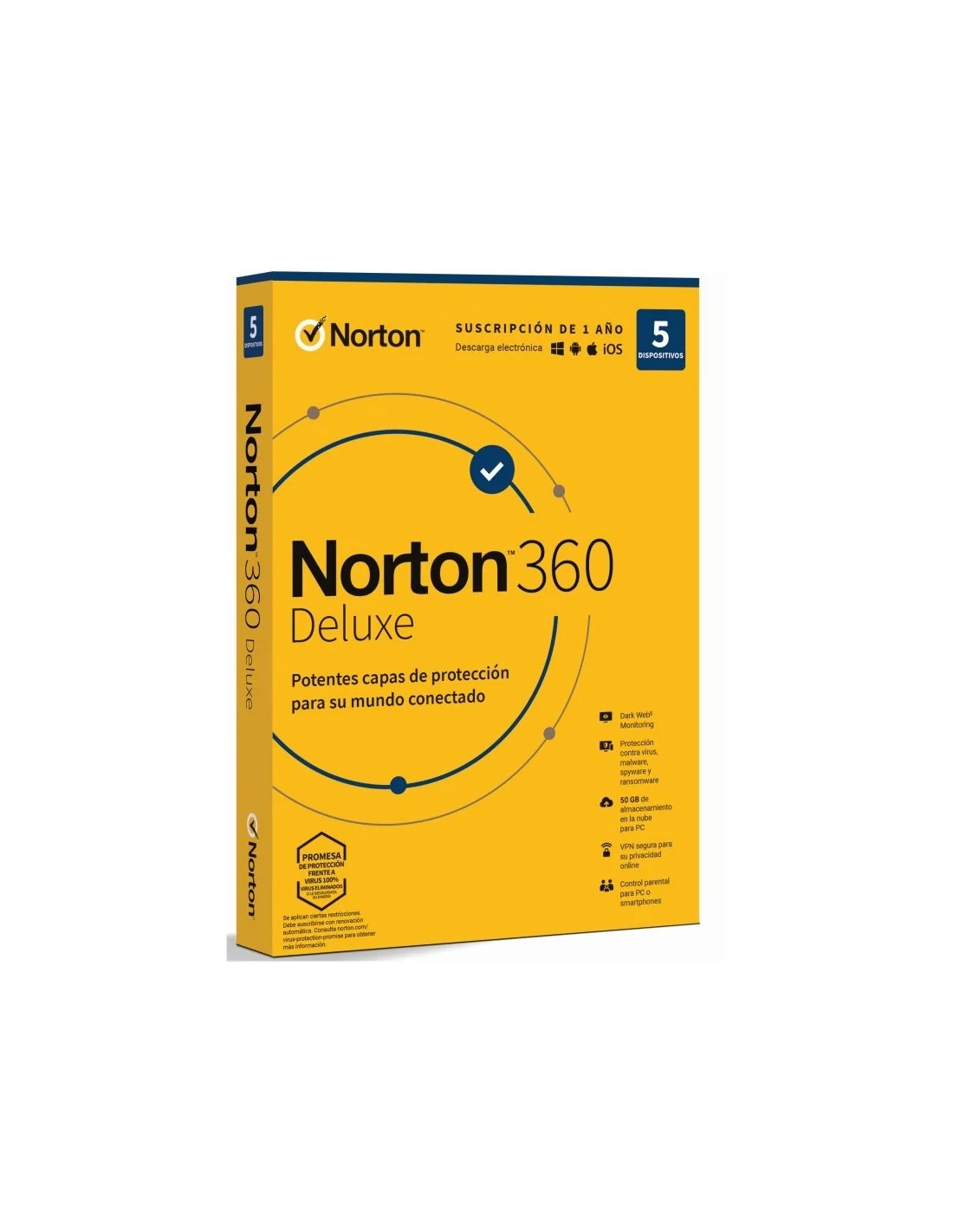 Norton 360 Deluxe 50GB ES 5 Dispositivos 1 Año