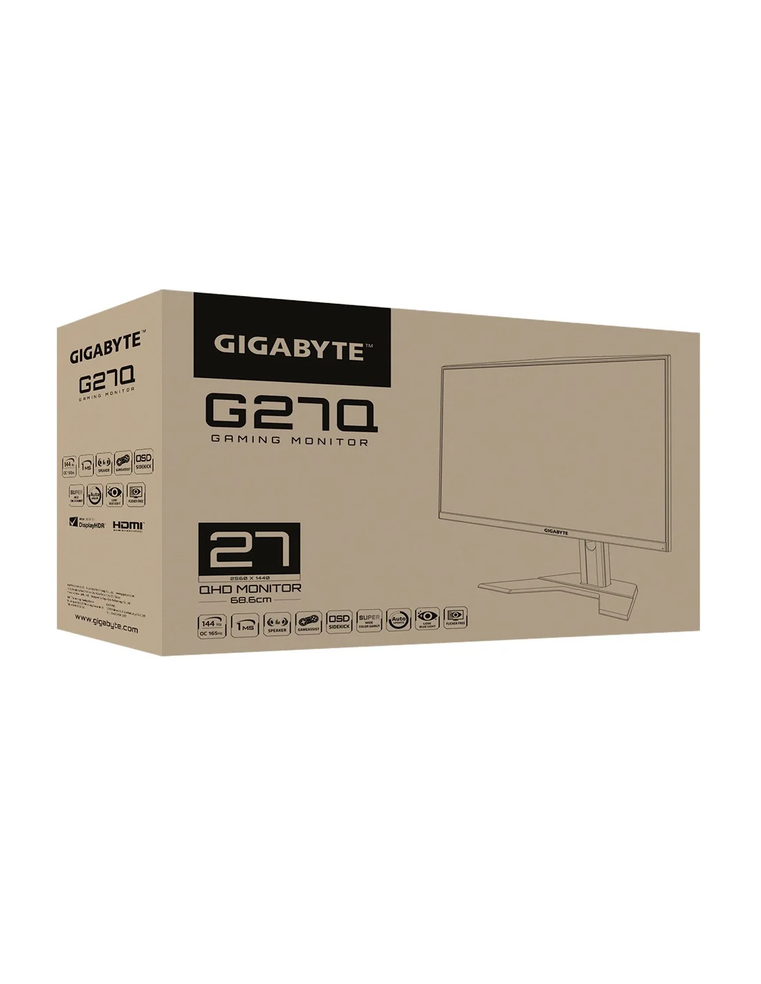 Gigabyte G27Q Gaming 27" LED IPS QuadHD 144Hz FreeSync Premium