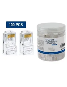 Ewent IM1206 Conector Modular CAT 6 U/UTP para Cable Redondo 100 unidades Easyconnect Transparente-ANEAHE0846