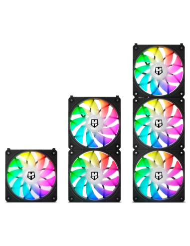 Nox Hummer EasyLink Set 3 Ventiladores ARGB Negros