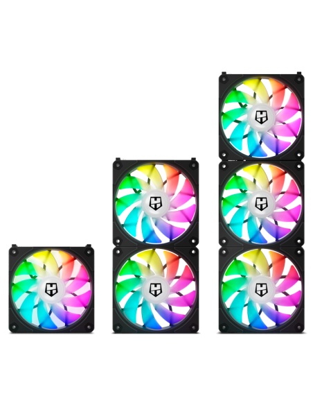 Nox Hummer EasyLink Set 3 Ventiladores ARGB Negros